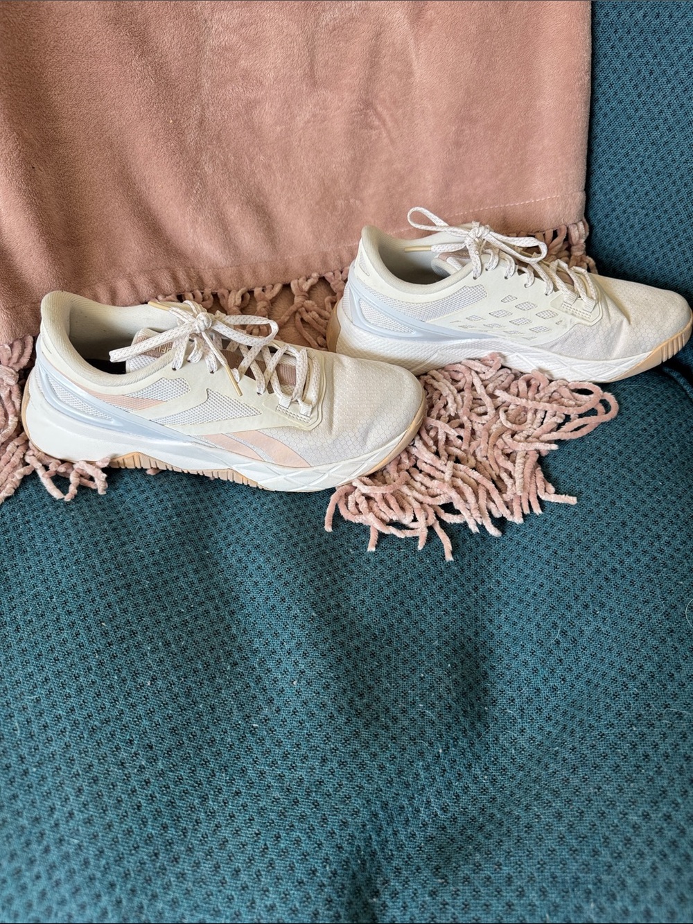 Reebok Women's Cream/Light Beige Athletic Sneakers - Picture 5 of 8